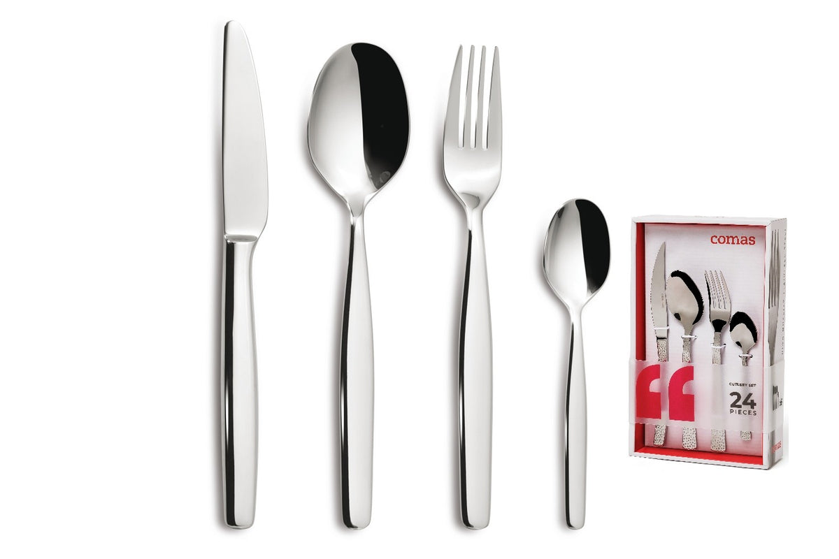Set de 2 cuberterías de acero inoxidable Malvarrosa Comas