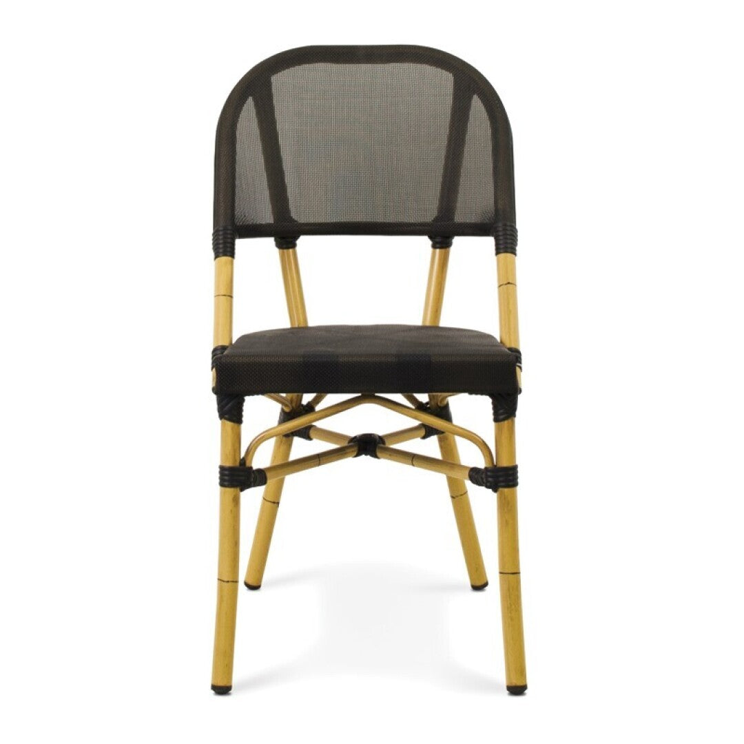 Silla de aluminio efecto ratán Curtis