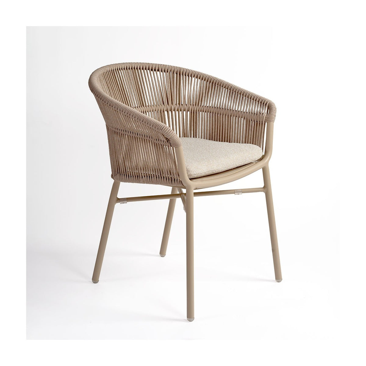 Sillón de comedor de exterior de cuerda arena Għargħur