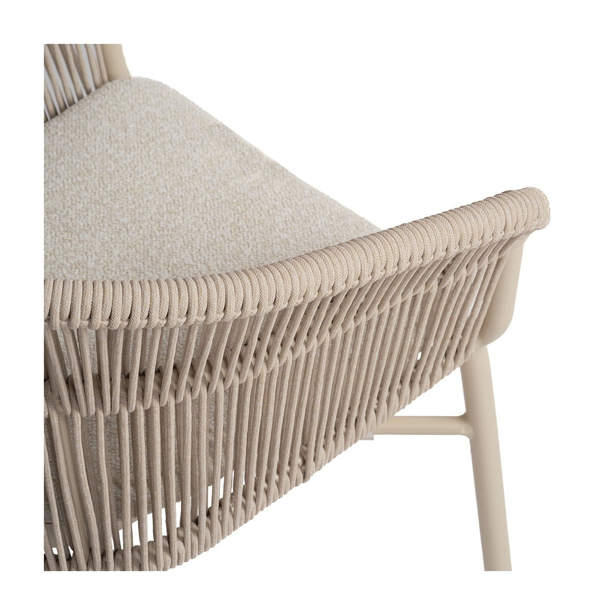 Sillón de comedor de exterior de cuerda arena Għargħur