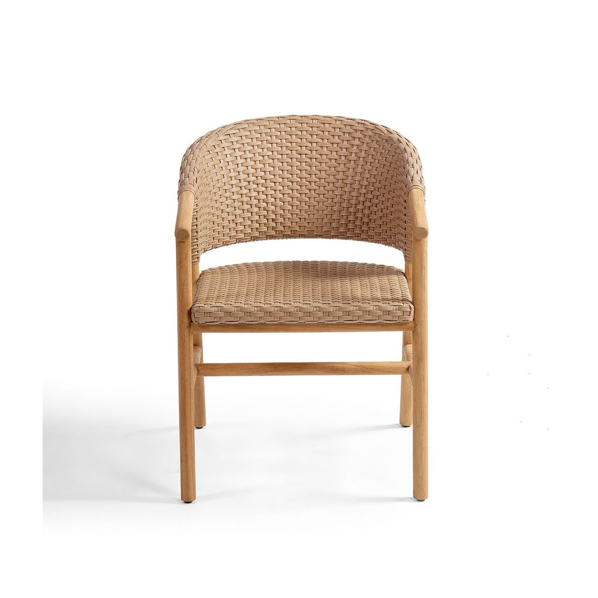 Silla de exterior de teca natural y resina Cala Jondal
