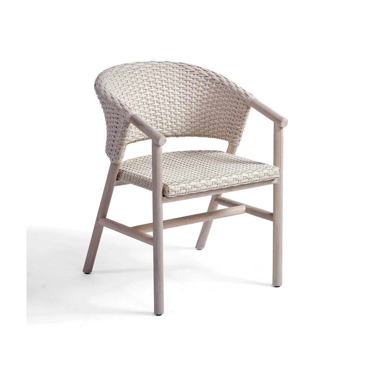 Silla de exterior de teca envejecida y resina Cala Bassa