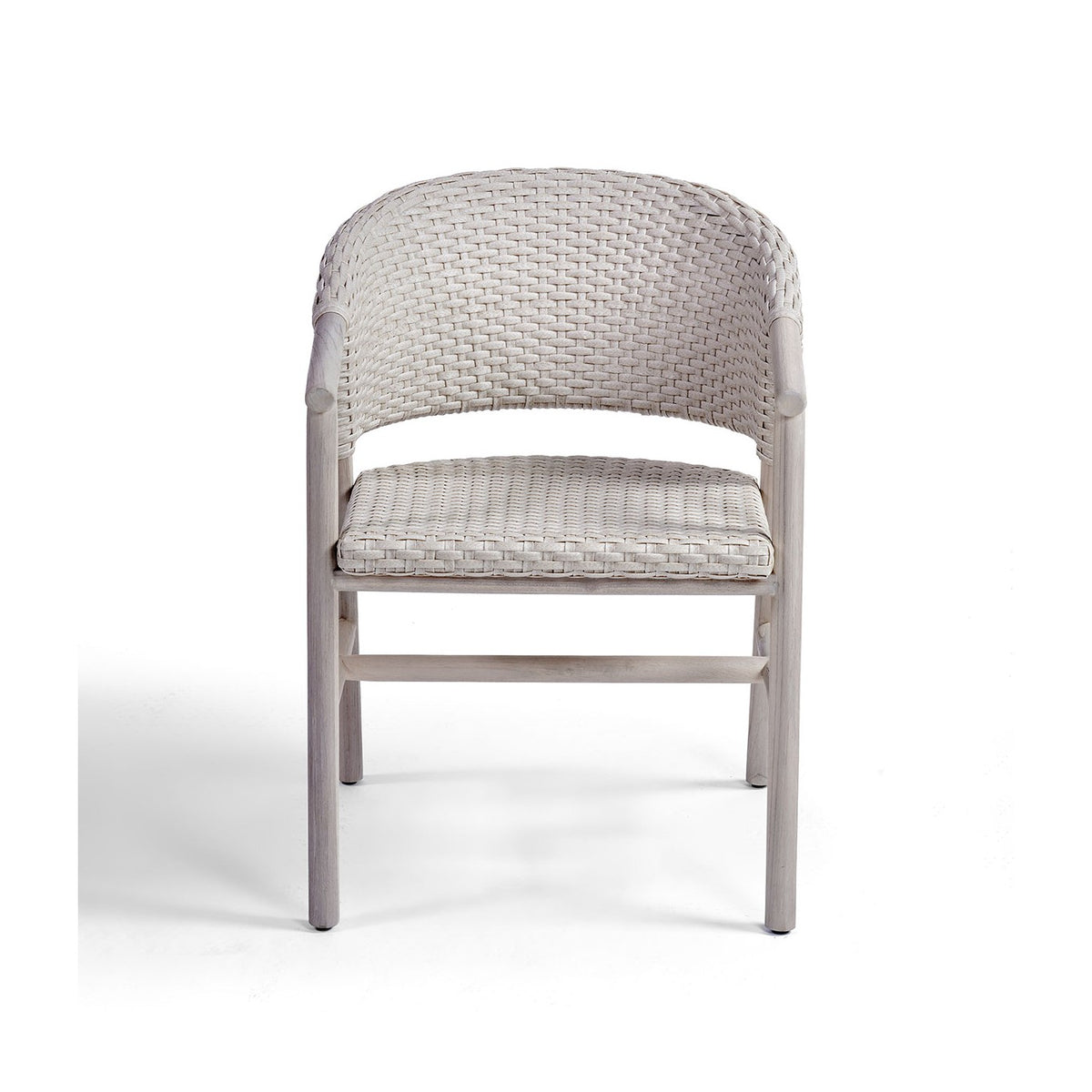 Silla de exterior de teca envejecida y resina Cala Bassa