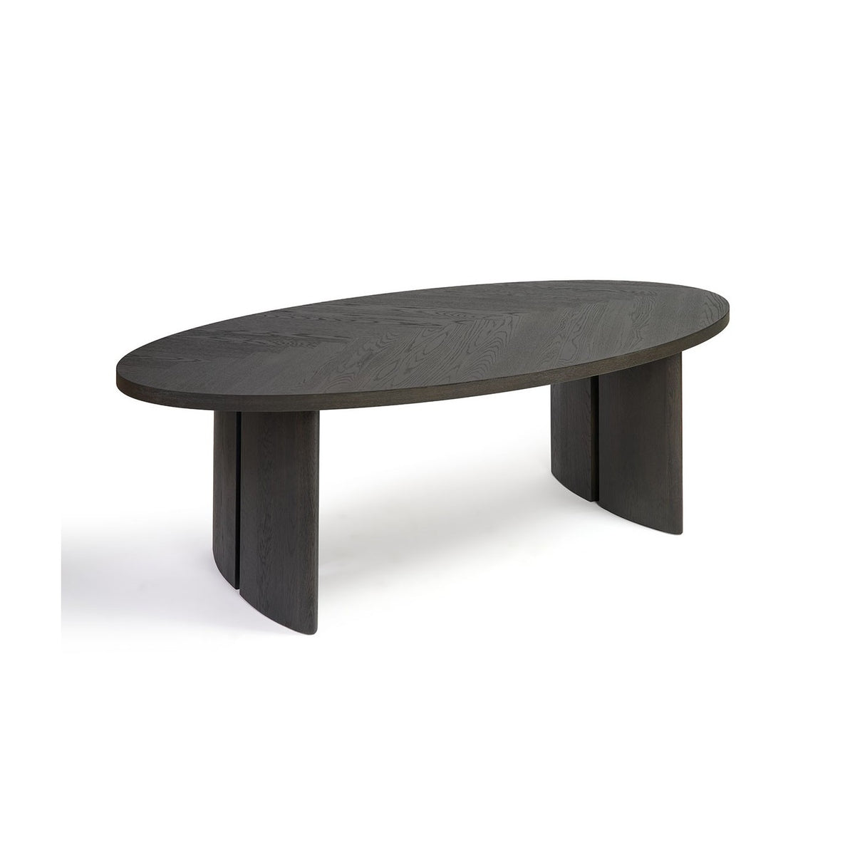 Mesa de comedor ovalada de roble black brown Għajnsielem