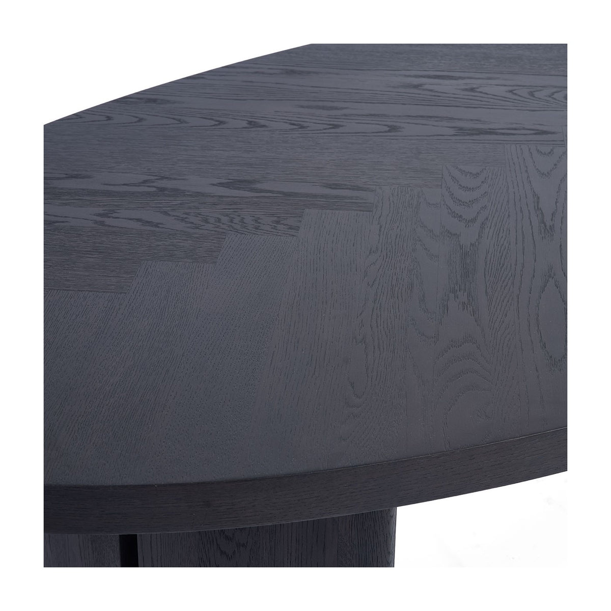 Mesa de comedor ovalada de roble black brown Għajnsielem