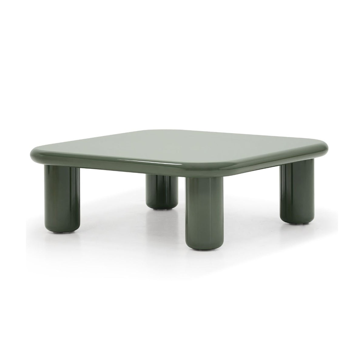 Mesa de centro cuadrada verde oliva alto brillo Opatija