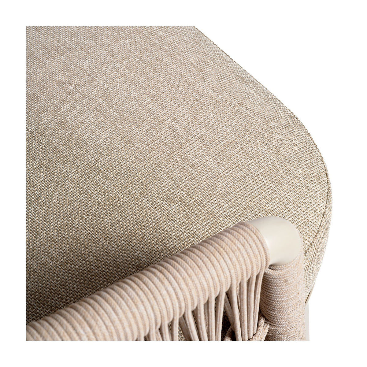 Sillón redondo de exterior de aluminio y cuerda Allariz