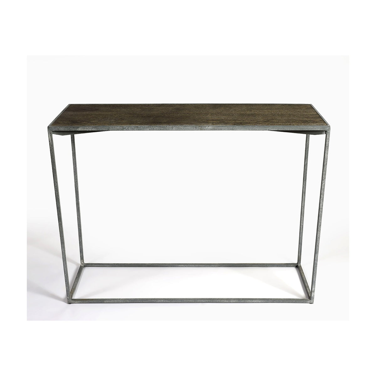 Consola de madera grisácea y metal gris Portofino