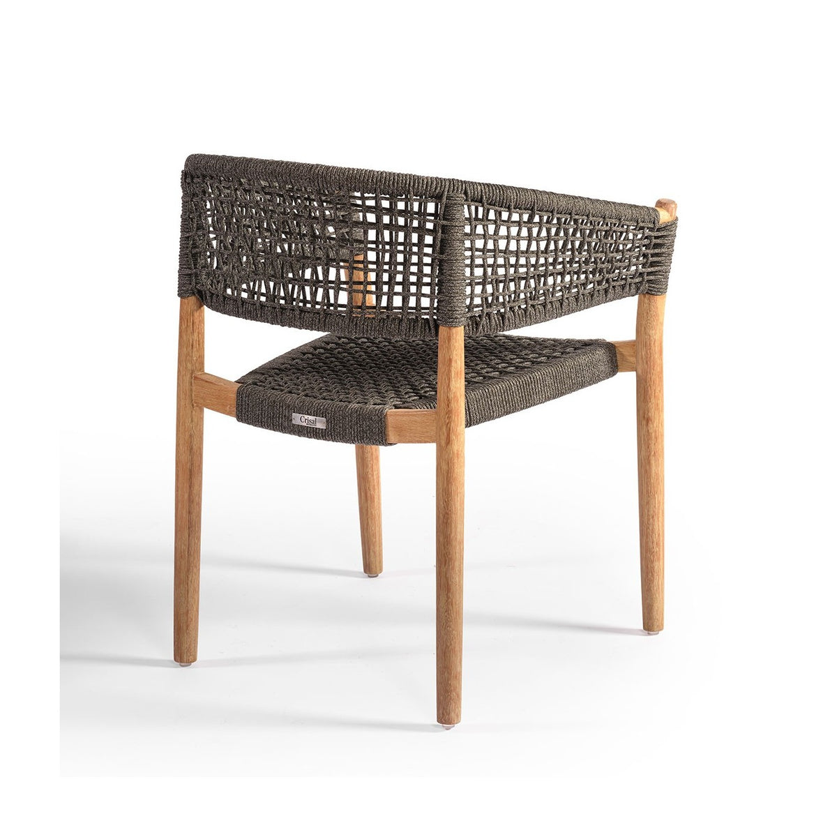 Silla de exterior eucalipto y cuerda gris Centuri