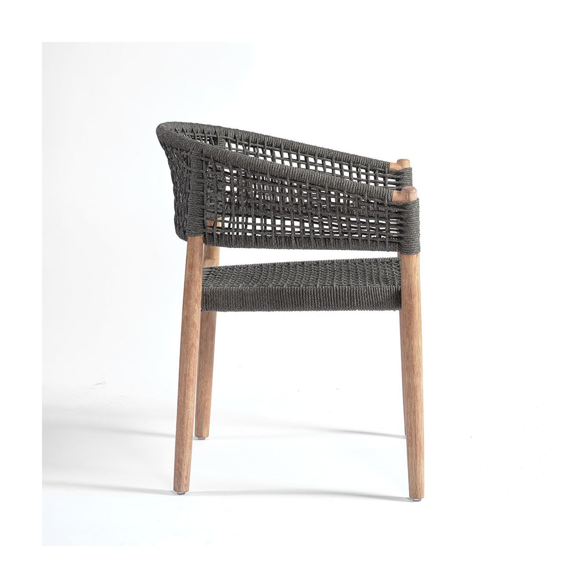 Silla de exterior eucalipto y cuerda gris Centuri
