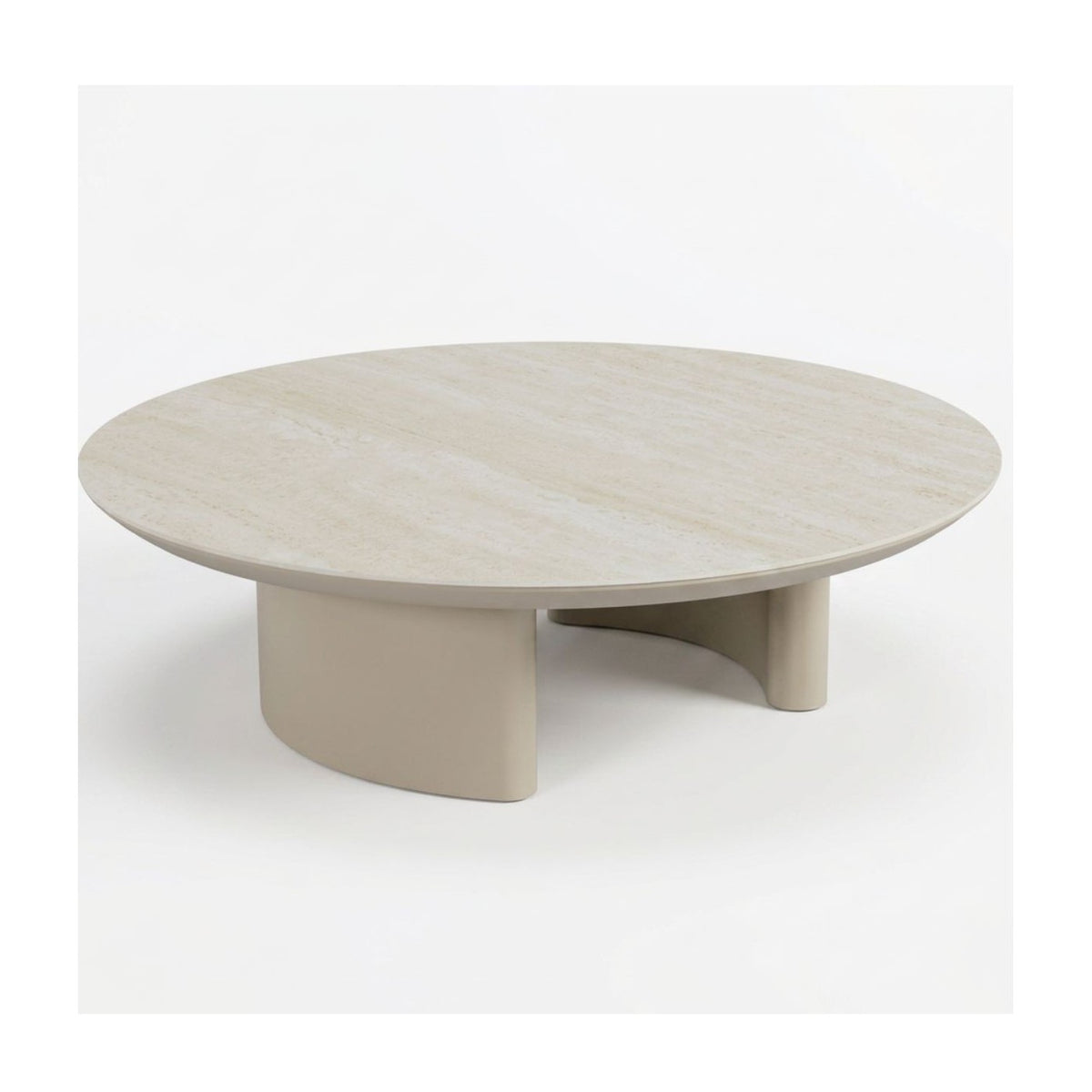 Mesa de centro ovalada de aluminio arena y porcelánico 120 Roda
