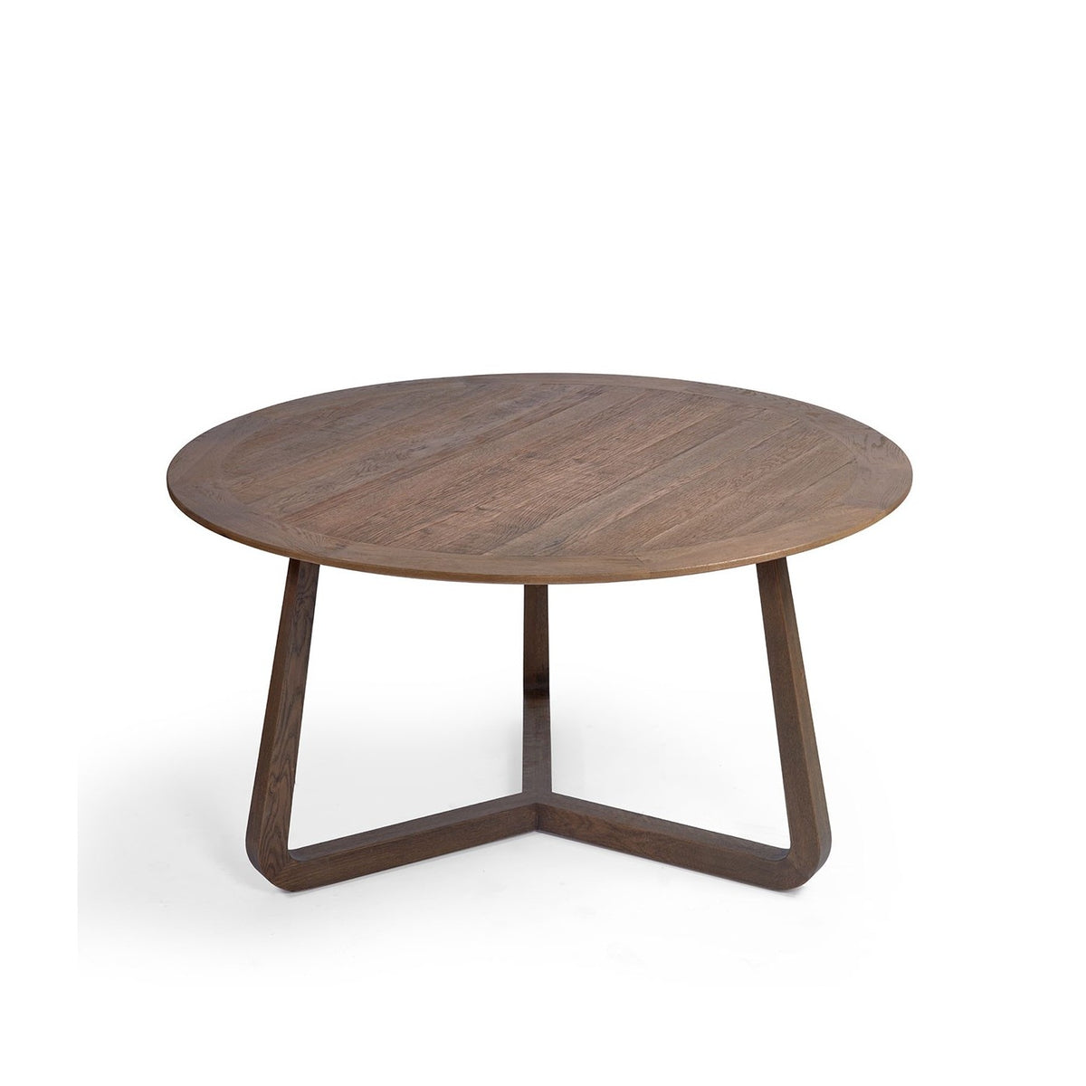 Mesa de comedor redonda de roble medio grisáceo Marsalforn
