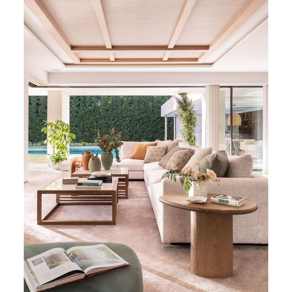 Mesa auxiliar irregular de madera natural 72,5 Crillon