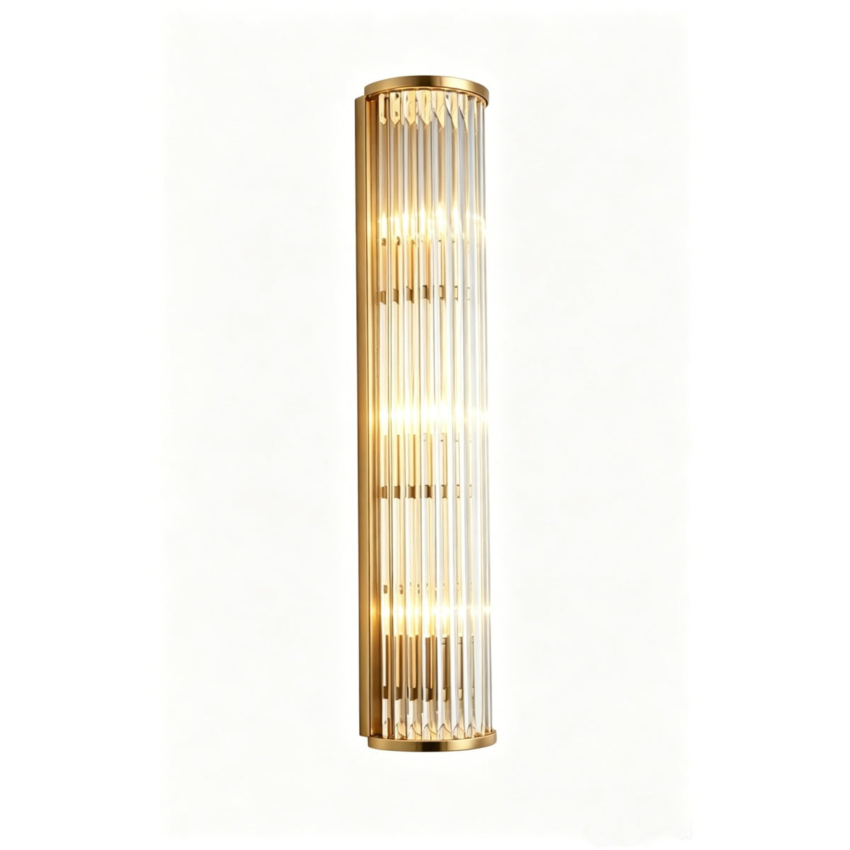 Aplique de pared dorado de varillas de cristal Ansó