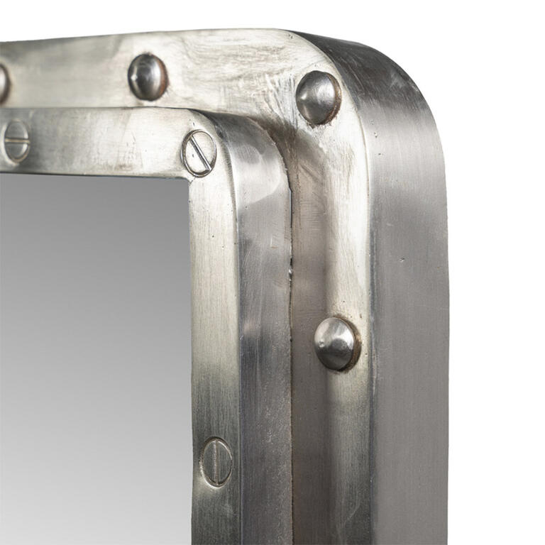 Espejo rectangular de hierro con remaches Pirita