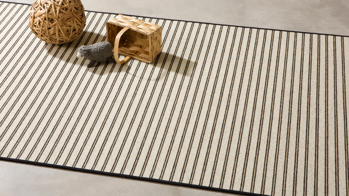 Alfombra rectangular de lana y yute Sako