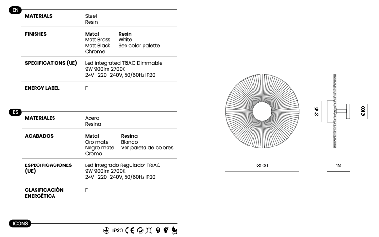Aplique de Pared Osion - A1132/50