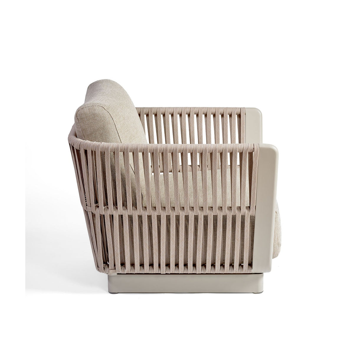 Sillón de exterior de cuerda y aluminio claro Ribadeo