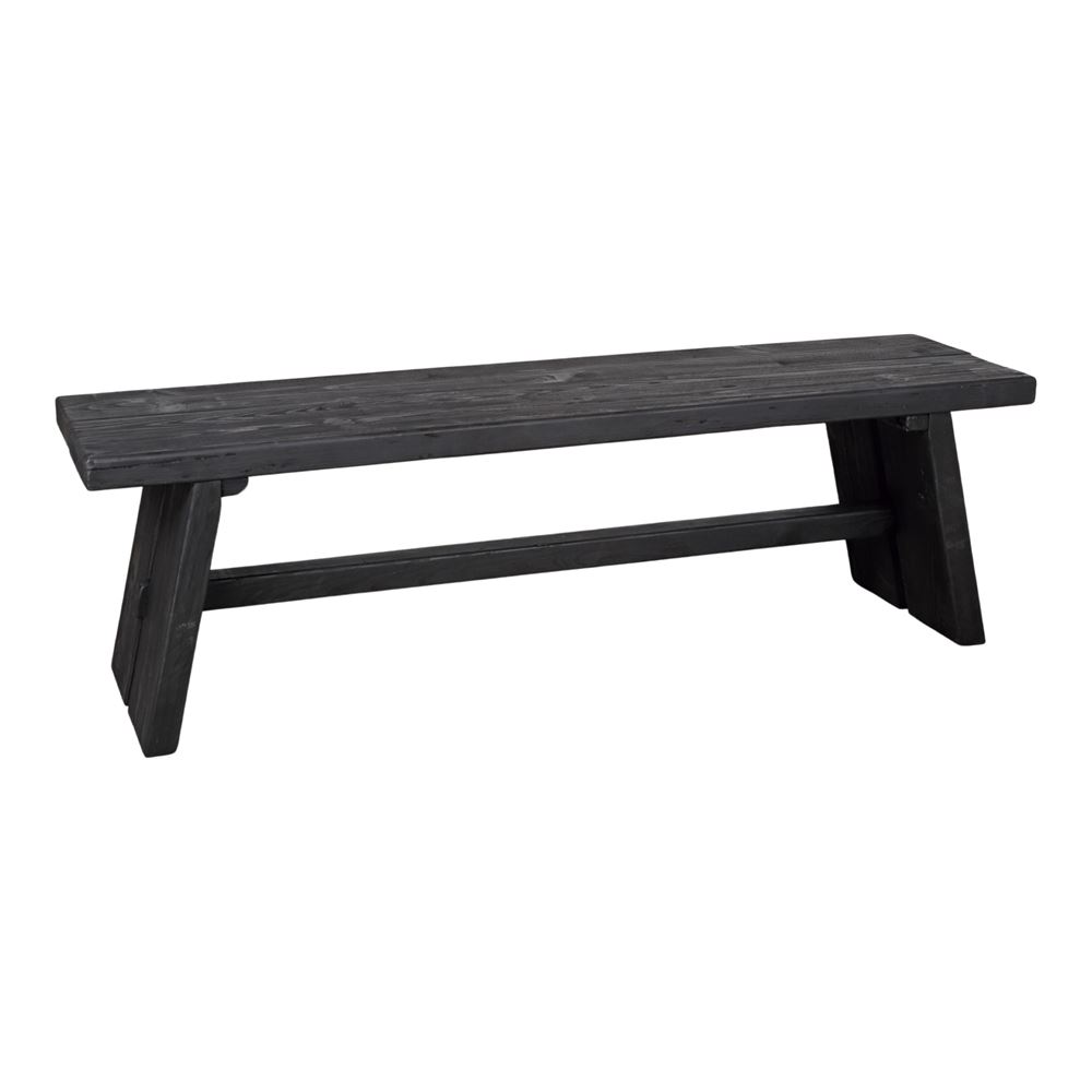 Banco de pino reciclado negro Tarazed