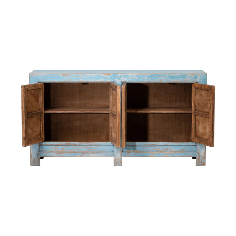 Cómoda azul de olmo con 4 puertas Zhuzhen