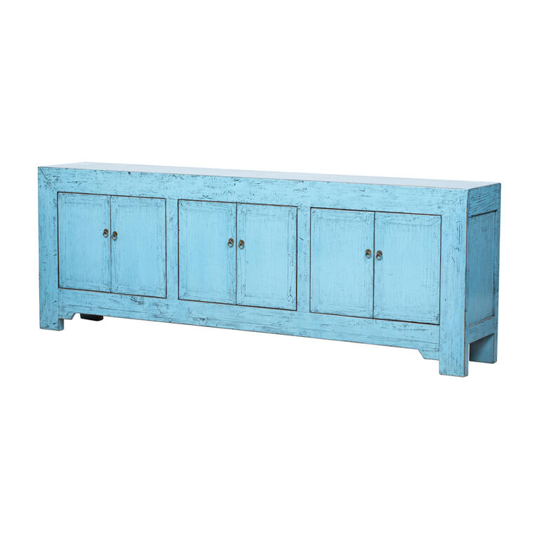 Cómoda azul de pino con 6 puertas Yafeng
