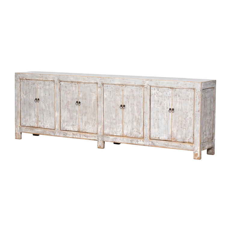 Cómoda gris de pino con 8 puertas Wenfeng