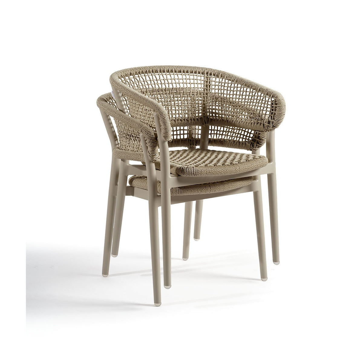 Silla de comedor de exterior de cuerda y aluminio Betanzos