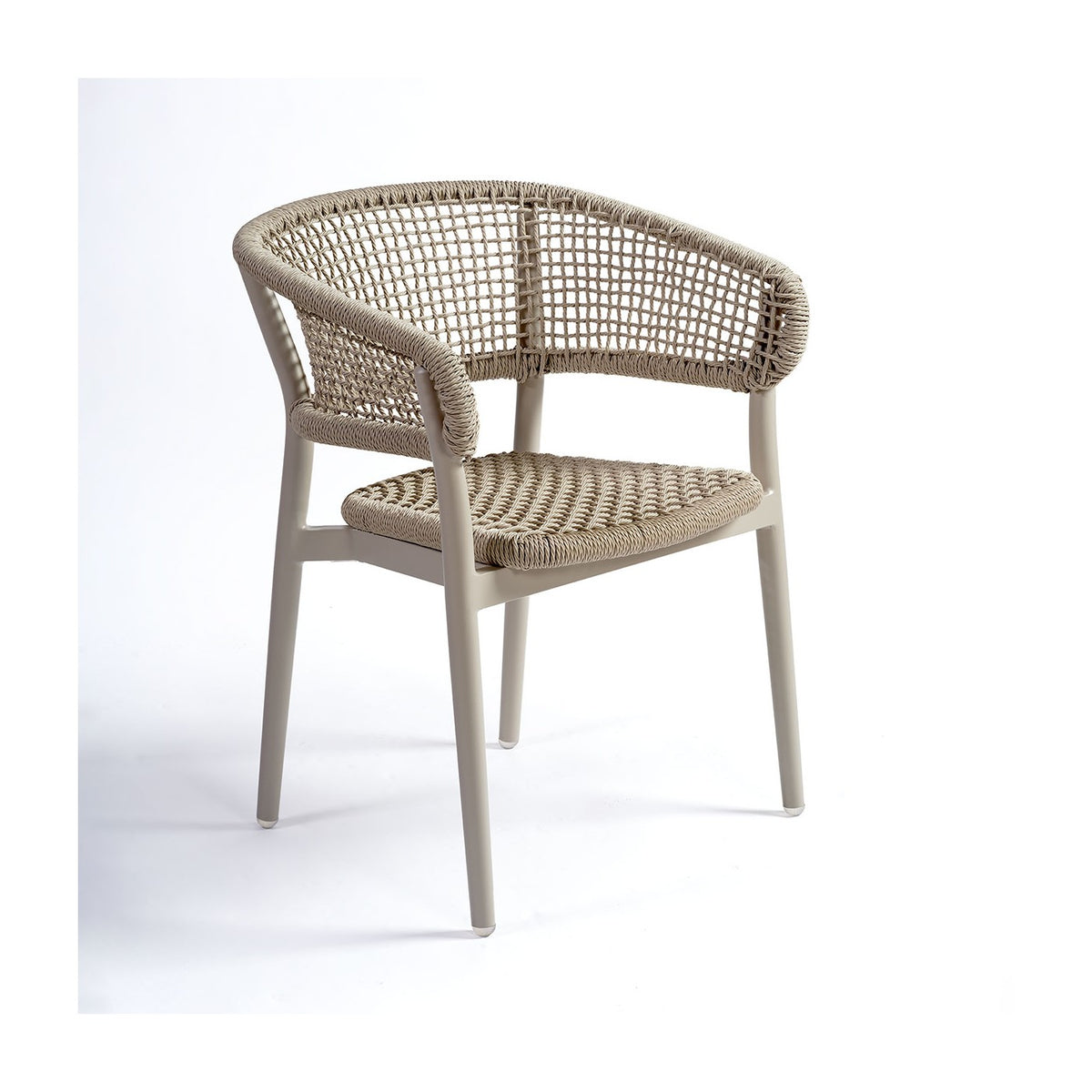 Silla de comedor de exterior de cuerda y aluminio Betanzos