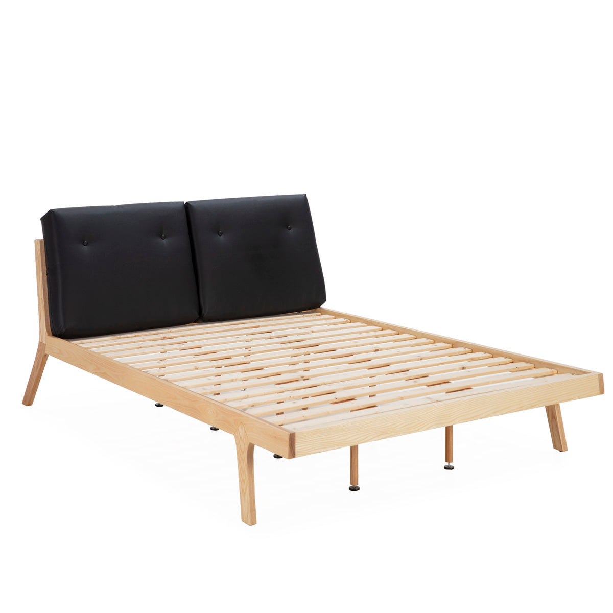 Cama de madera y piel sintética Óbidos