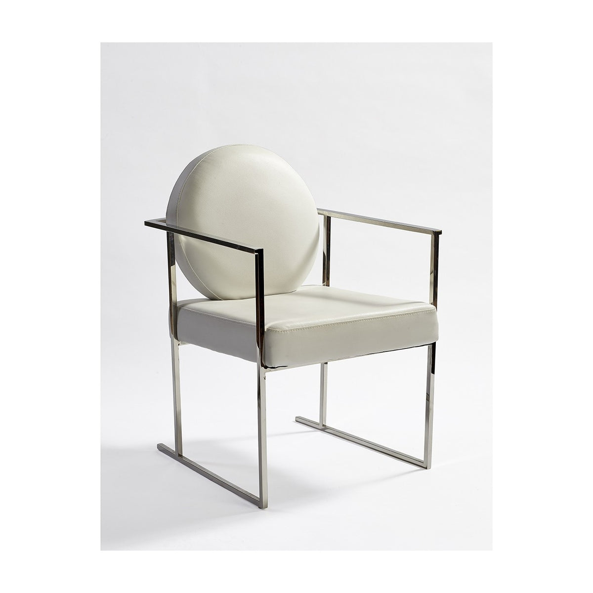 Sillón de acero y polipiel blanca Casares