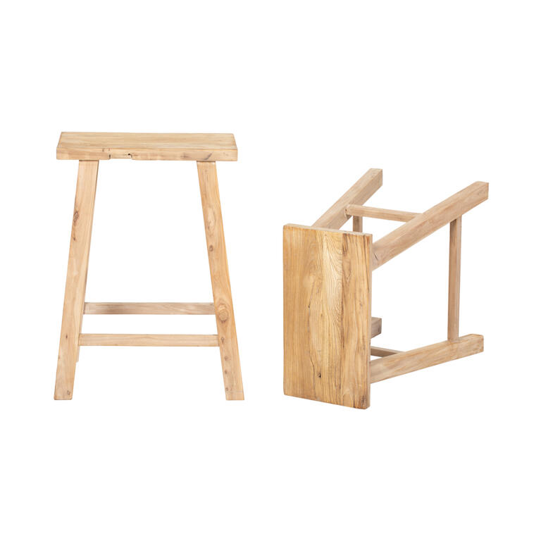 Set de 2 taburetes de olmo Ningwen