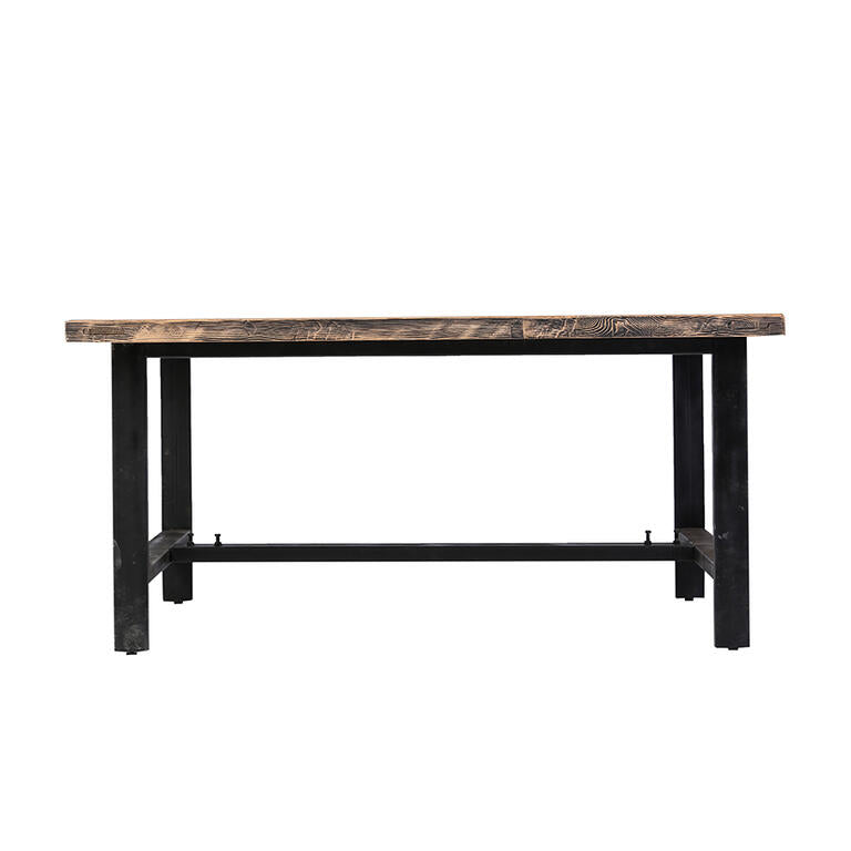 Mesa de comedor natural de olmo y hierro Orzán