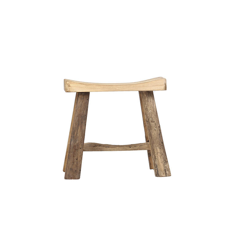 Set de 2 taburetes naturales de olmo Chenyan