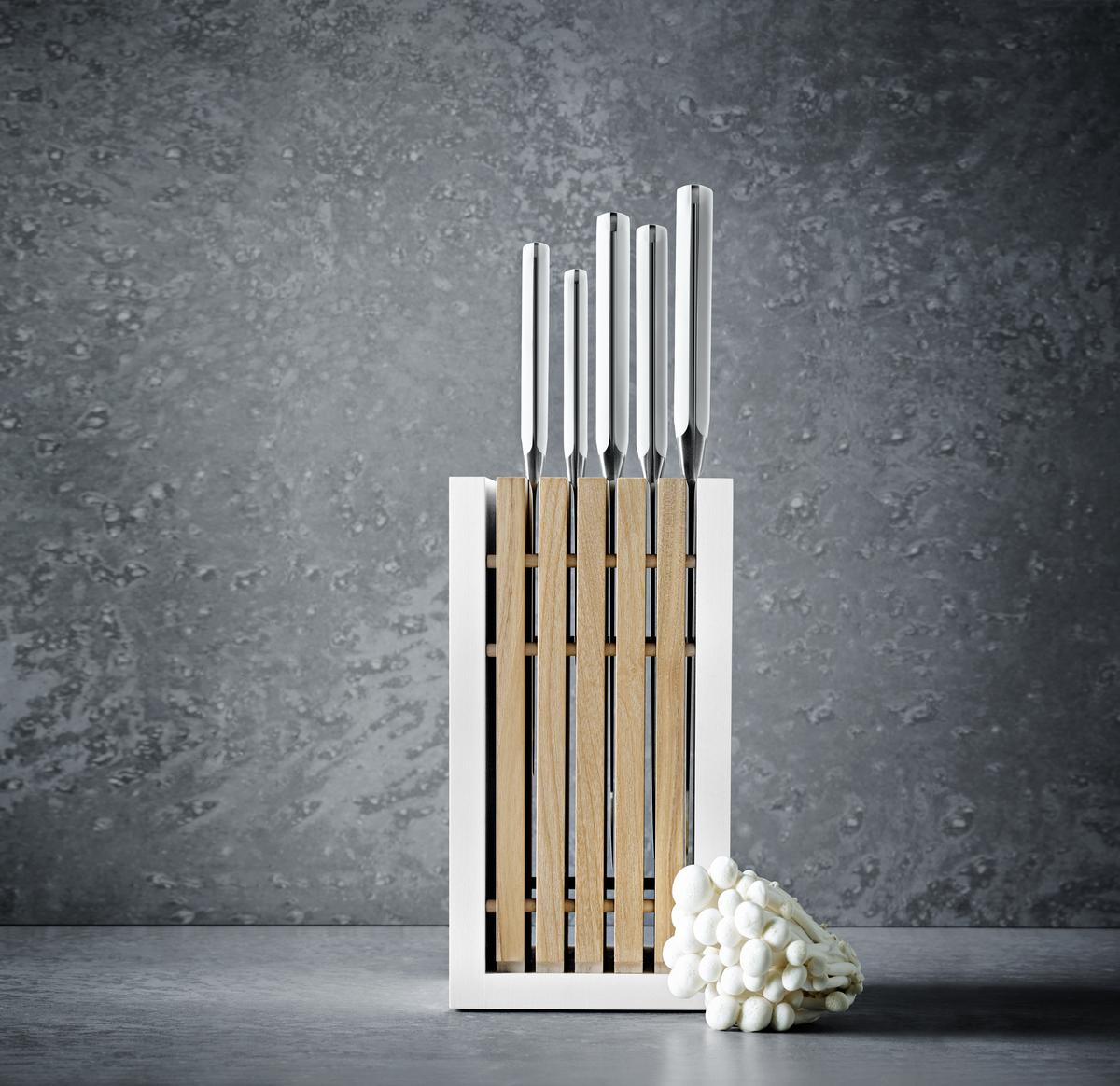 Bloque de 6 piezas Wüsthof Classic White con cuchillo de pan