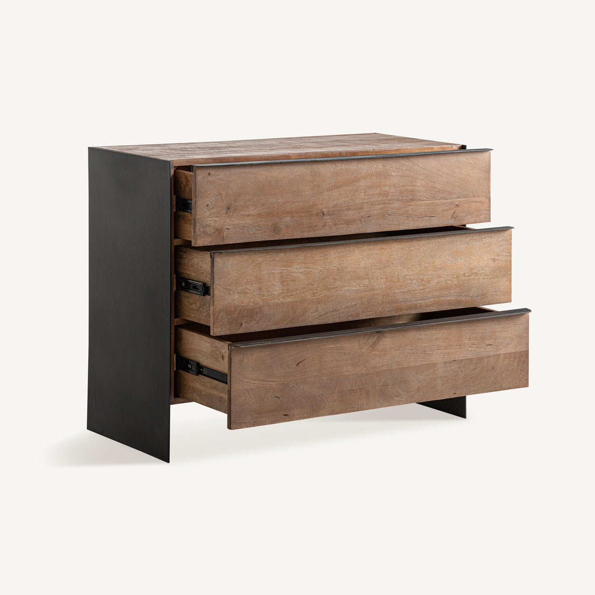 Cómoda de madera de mango y hierro Alaior