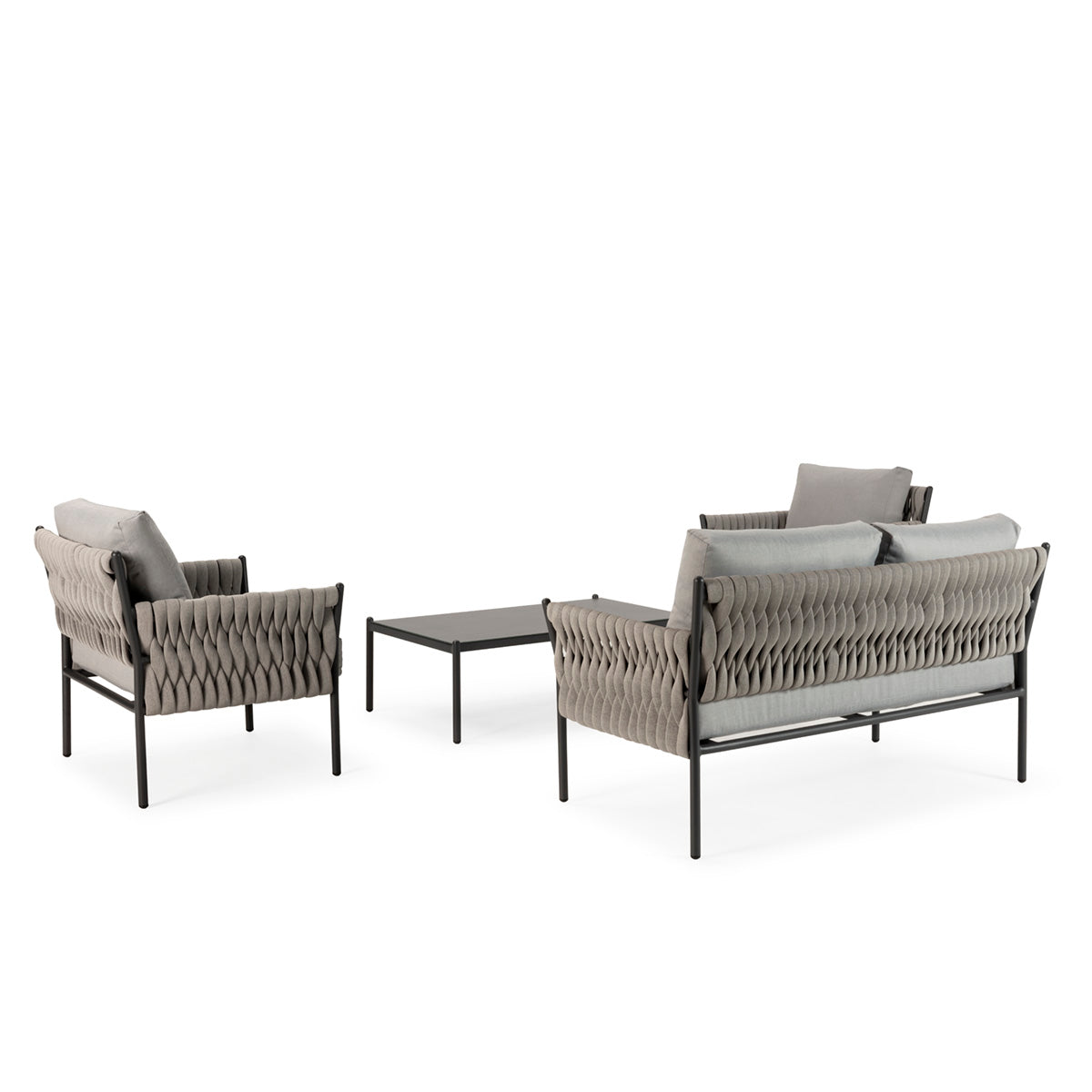 Conjunto de terraza de cuerda sintética y metal Maiori