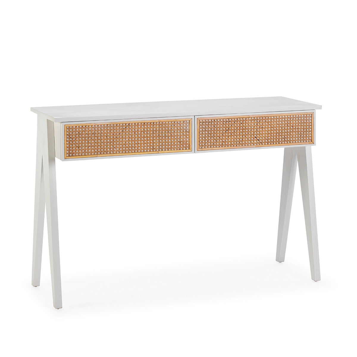 Consola de madera de cedro y ratán Plasencia