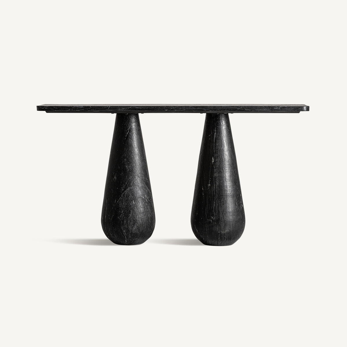Consola de mármol negro y mango Fortuna