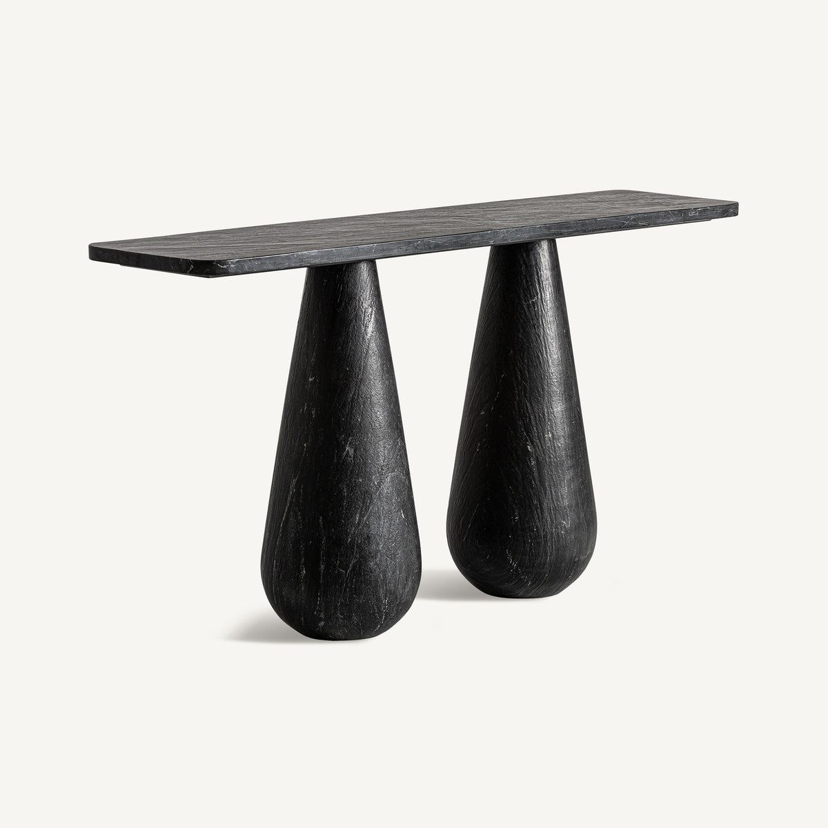 Consola de mármol negro y mango Fortuna