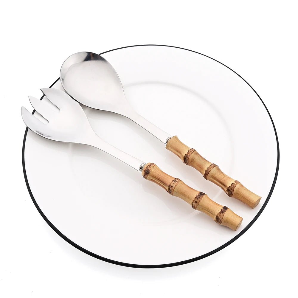 Cubiertos de Servir de Bambú - #pino_y_jacaranda#