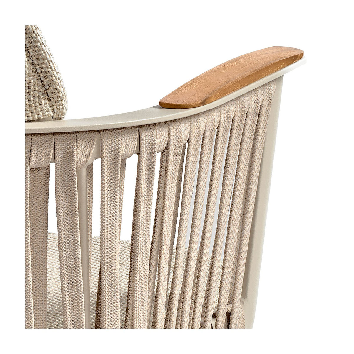 Silla de exterior de aluminio y cuerda beige Bermeo