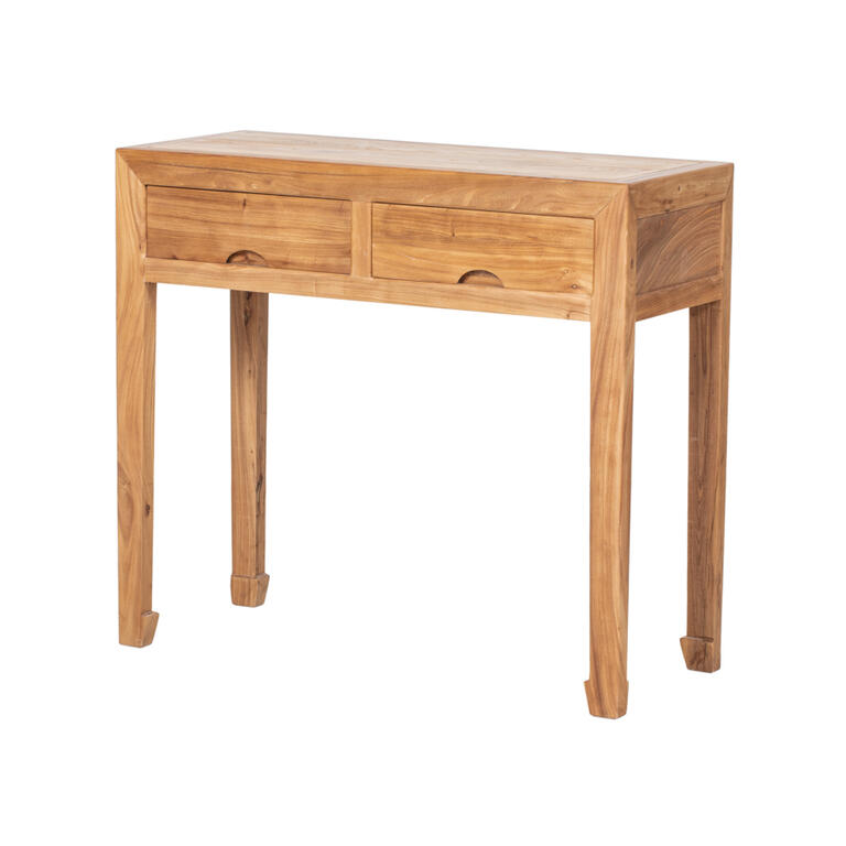 Consola natural de olmo con 2 cajones Xinfeng