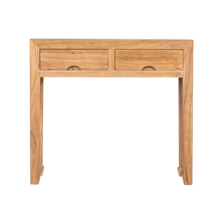 Consola natural de olmo con 2 cajones Xinfeng