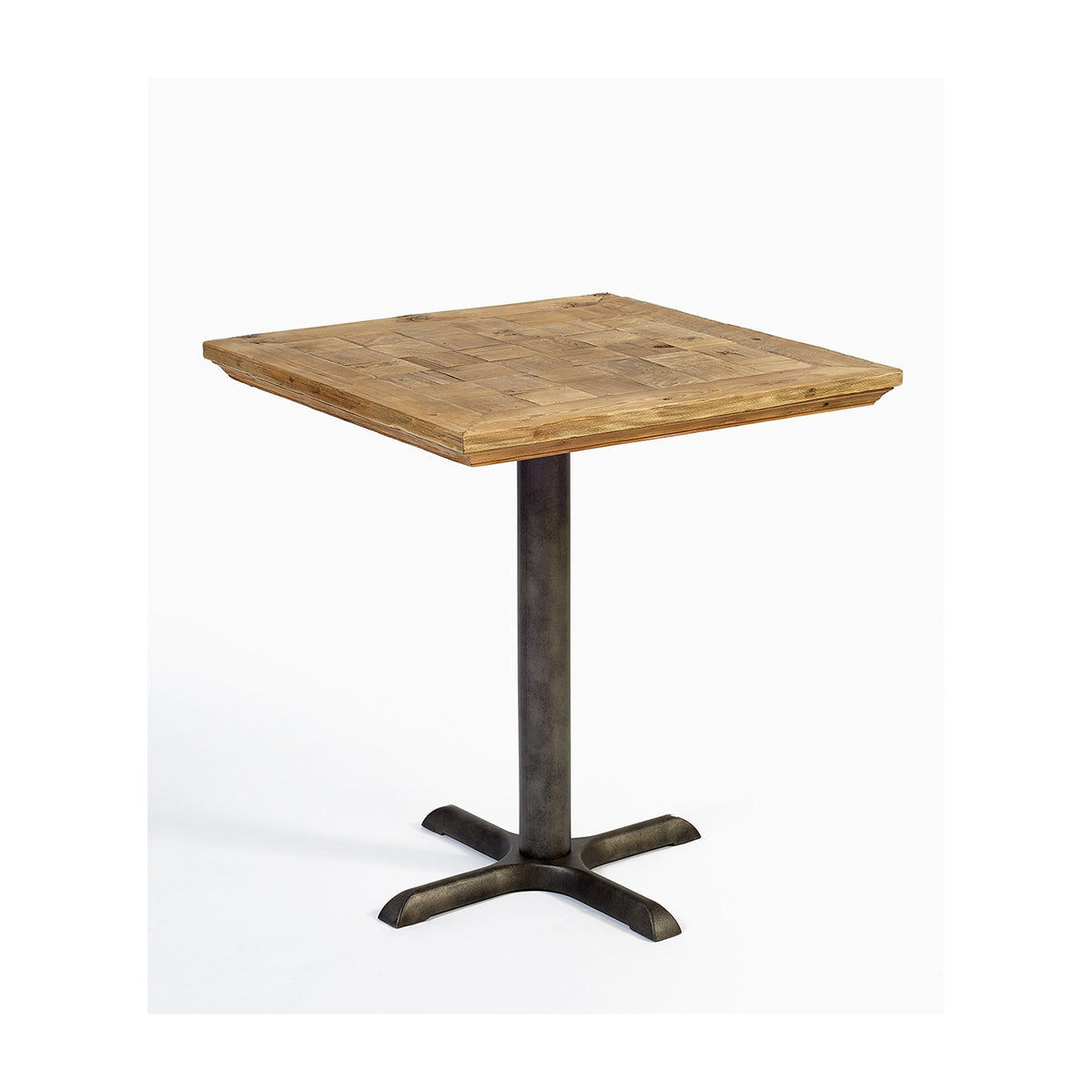 Mesa de comedor cuadrada de pino y hierro Cartajima
