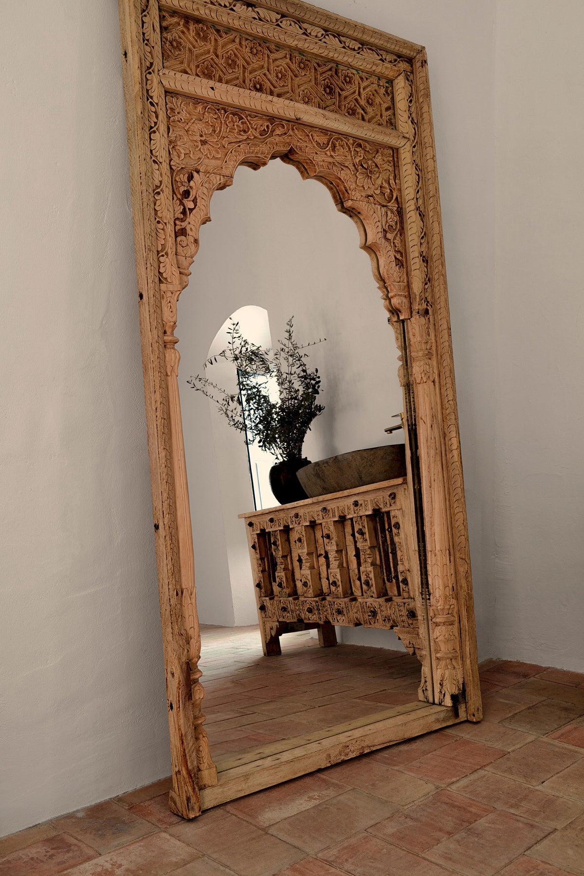 Espejo de madera de teka Gythio 140 x 240 cm
