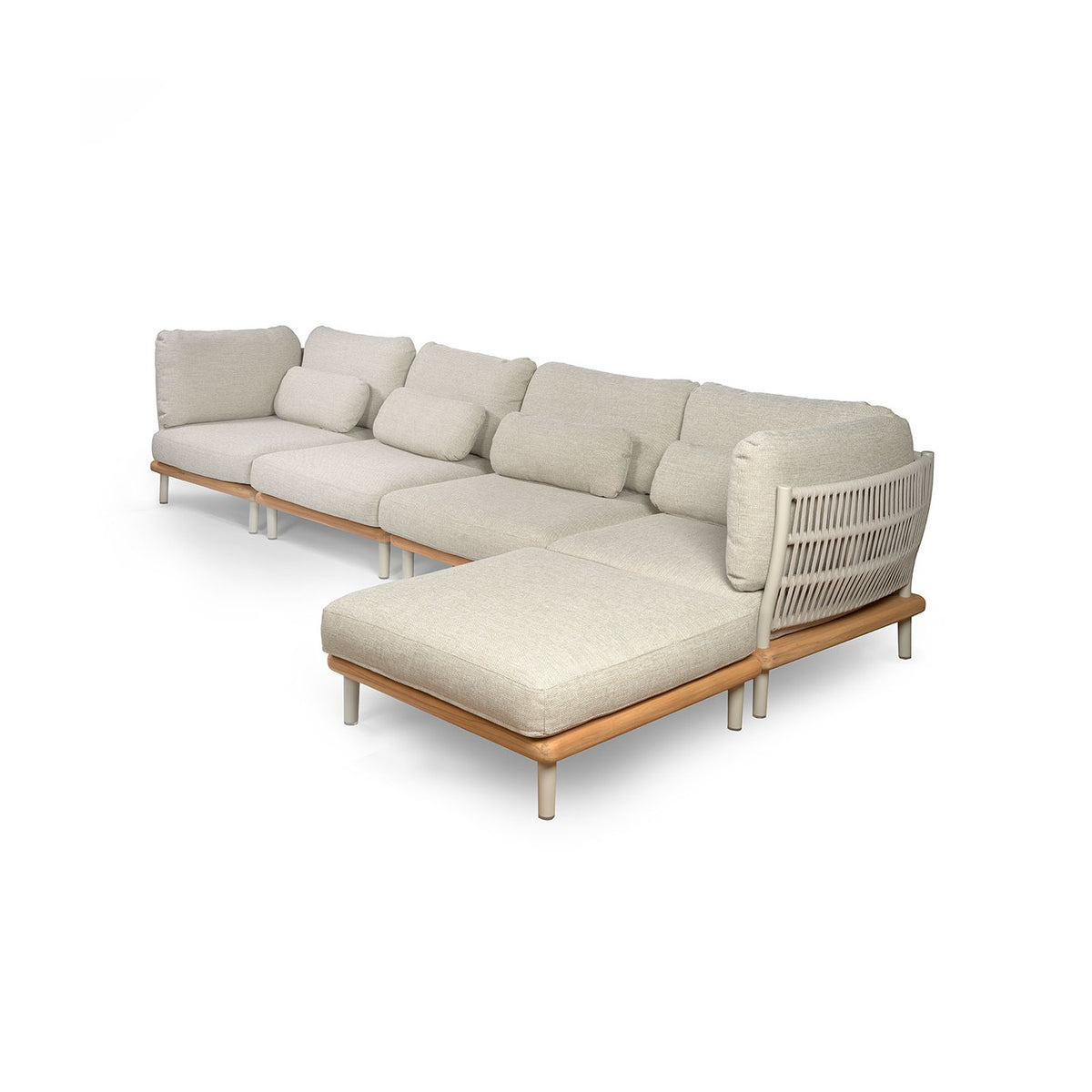 Sofá modular de exterior de aluminio y cuerda Mogrovejo
