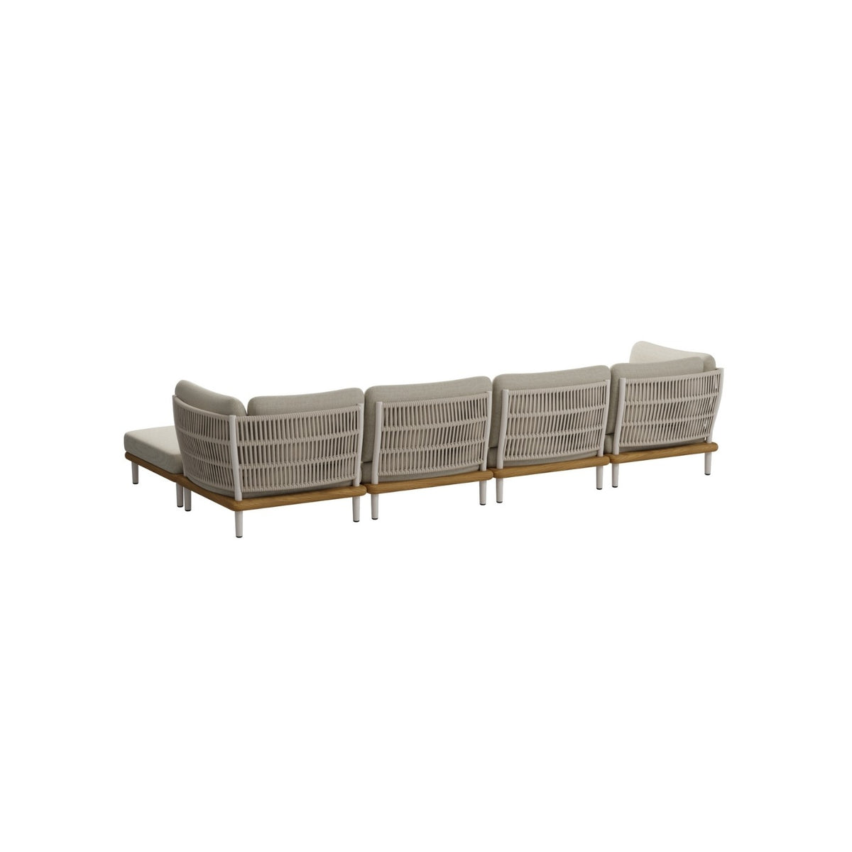 Sofá modular de exterior de aluminio y cuerda Mogrovejo