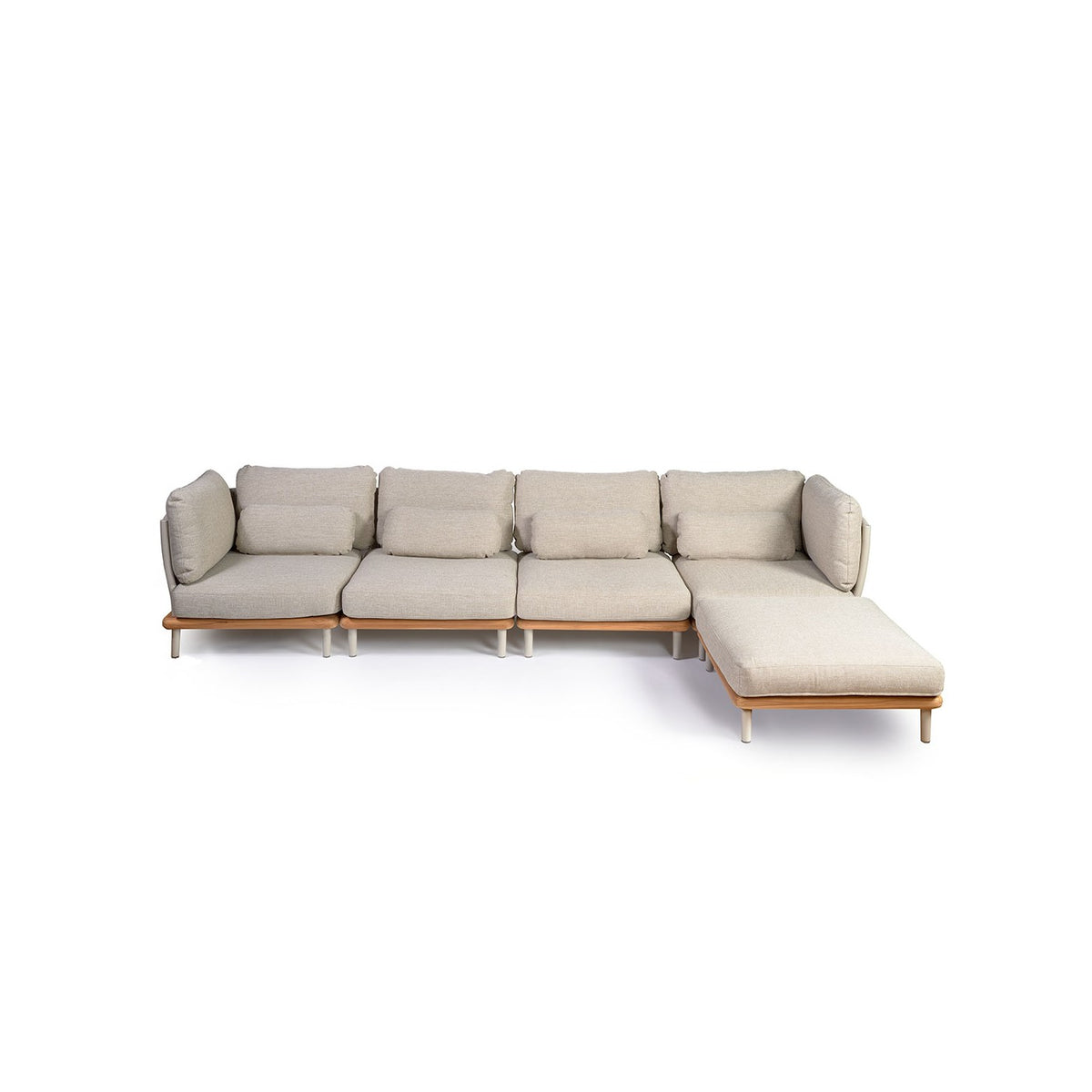 Sofá modular de exterior de aluminio y cuerda Mogrovejo