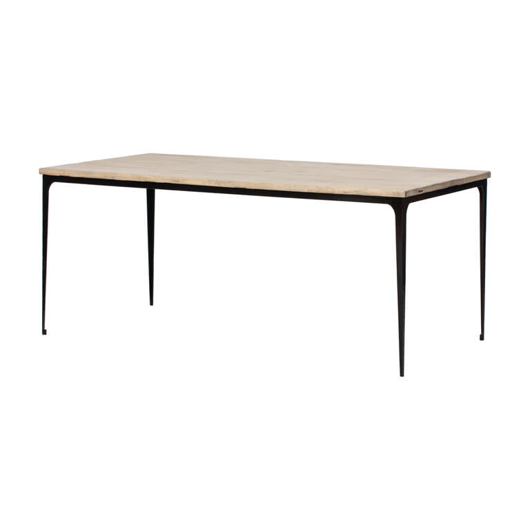 Mesa de comedor natural de pino y hierro Foque