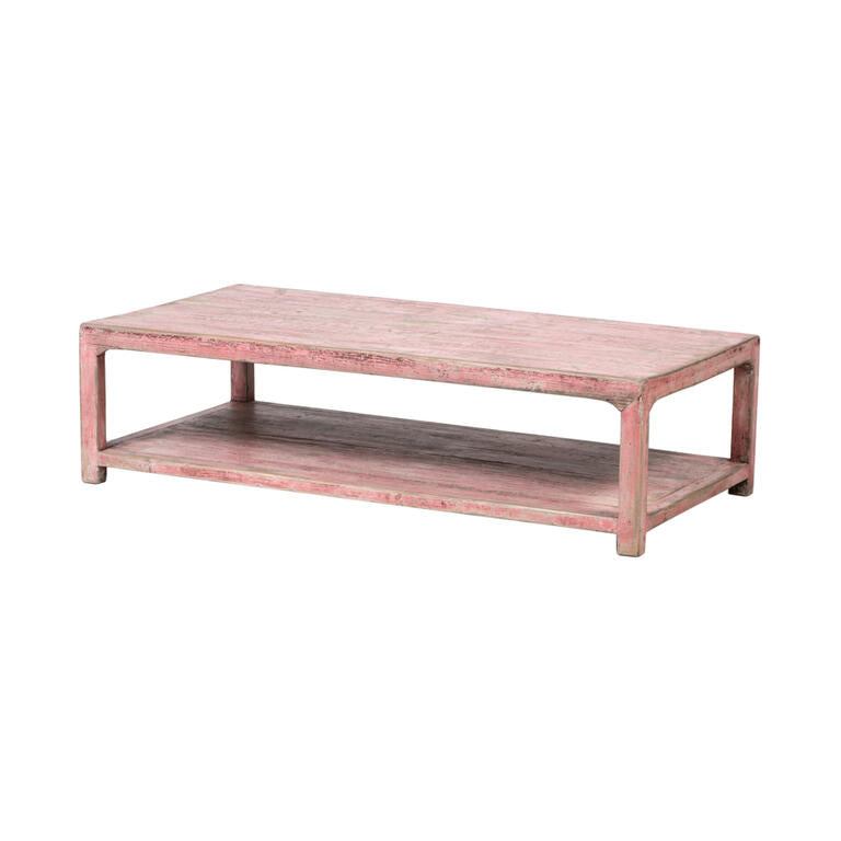 Mesa de centro rosa de pino Sahona